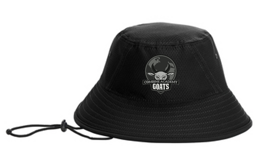 Combine Academy Bucket Hat - Black and White Goat with Globe - Black